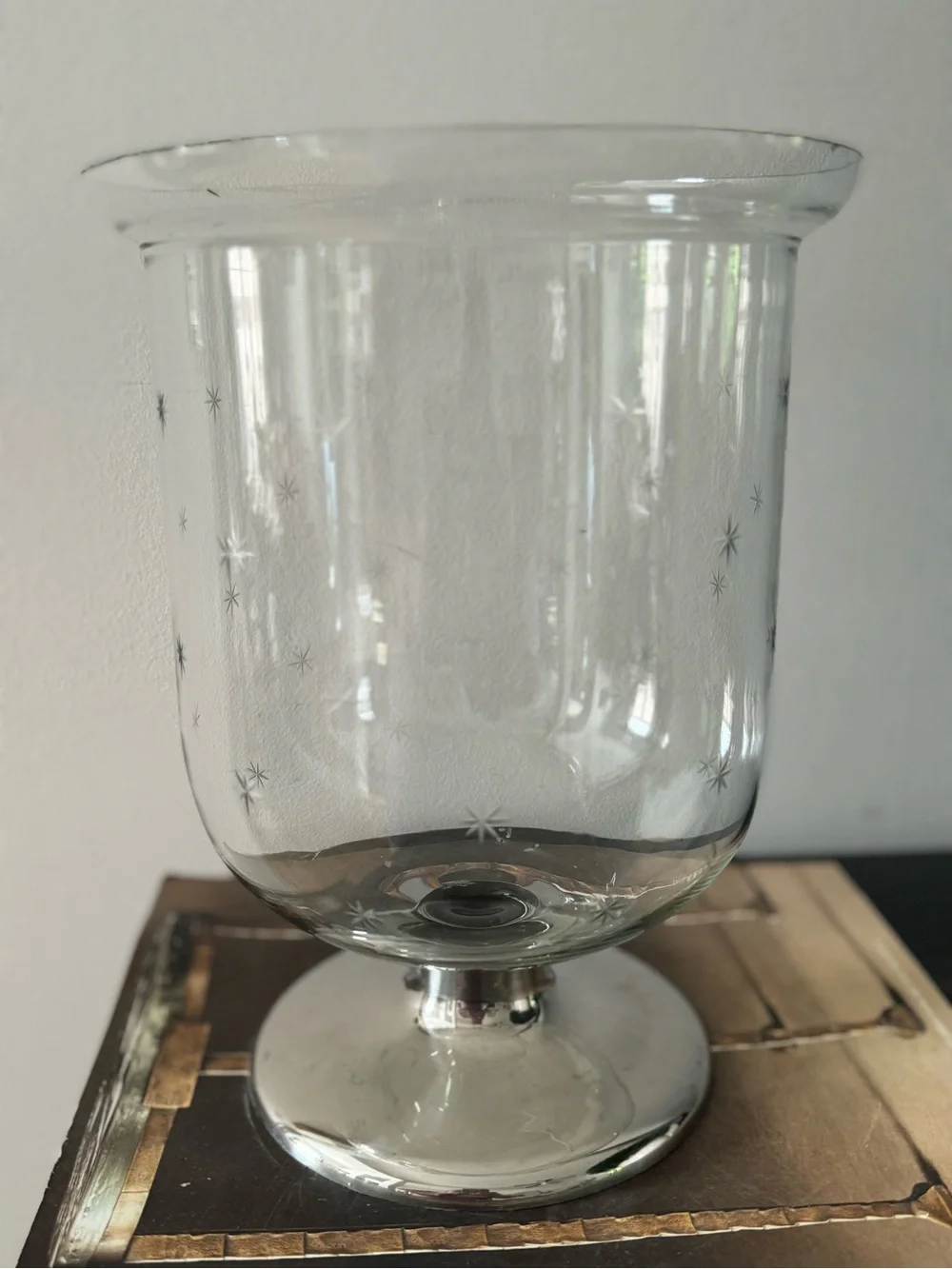 Pottery Barn | Etched Stars Bell Hurricane